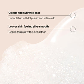 suave pump dispensing creamy lather onto loofah demonstrating easy use