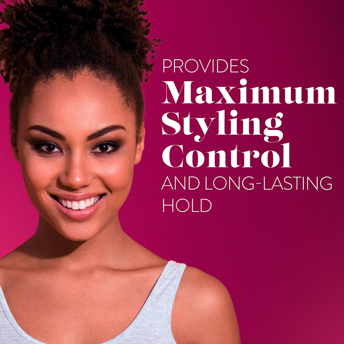 Applying Suave gel to hairline with brush for controlled edge styling benefit