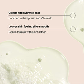close-up creamy lather from Suave body wash showing softening texture