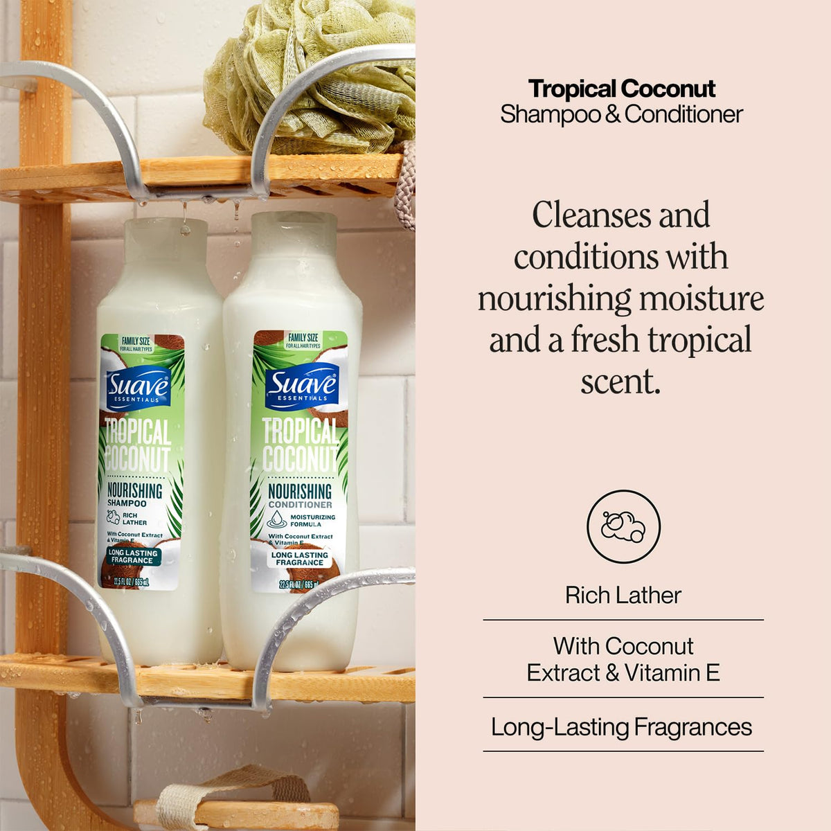 Suave back label with ingredients visible for informed choices