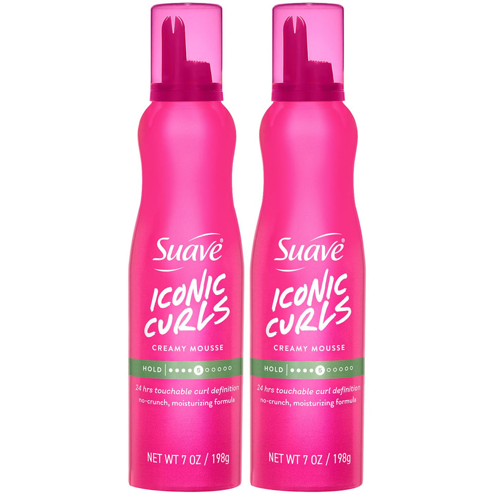 Suave whipped mousse front packaging showing product and brand benefits