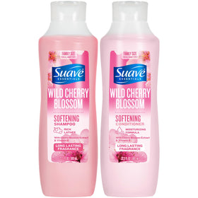 Suave front packaging showing Wild Cherry Blossom scent and benefits