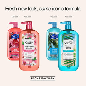 suave wild cherry blossom front packaging showing floral scent and benefit