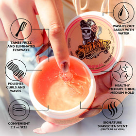 Suavecita open can displaying creamy texture, highlights smooth application