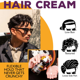 Suavecito being applied to hair to show frizz reduction and definition benefit