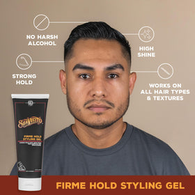 Applying Suavecito gel on hands for even distribution and styling control