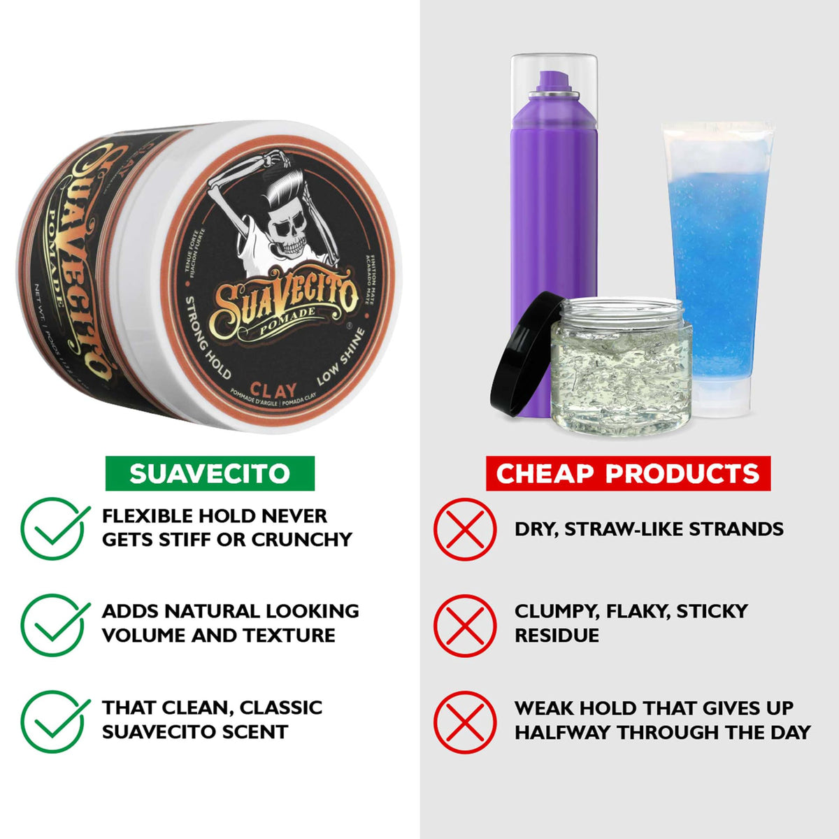 Hand scooping Suavecito clay, demonstrating easy warm-up and application