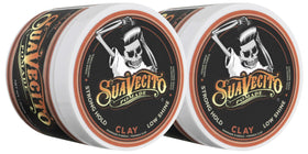 Suavecito jar front view showing brand and packaging benefit of strong hold