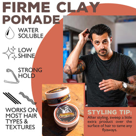 Before-and-after short hair comparison using Suavecito Firme Clay for added volume