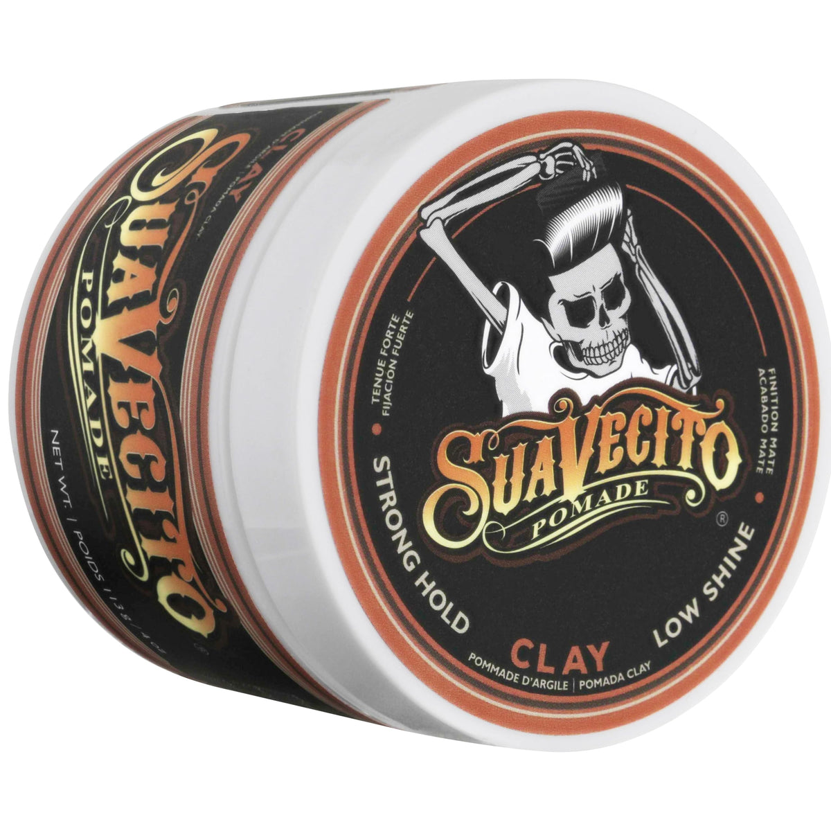 Styling routine in bathroom with Suavecito, illustrating quick everyday use