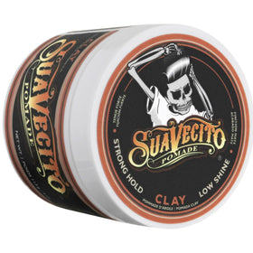 Styling routine in bathroom with Suavecito, illustrating quick everyday use