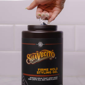 Suavecito gel texture close-up showing smooth, glossy consistency for high shine