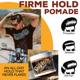 Finished slick-back created with Suavecito Firme for polished appearance
