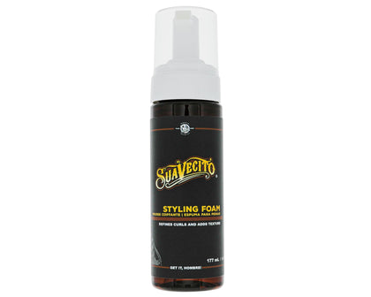 Suavecito front aerosol can showing branding and product finish benefit