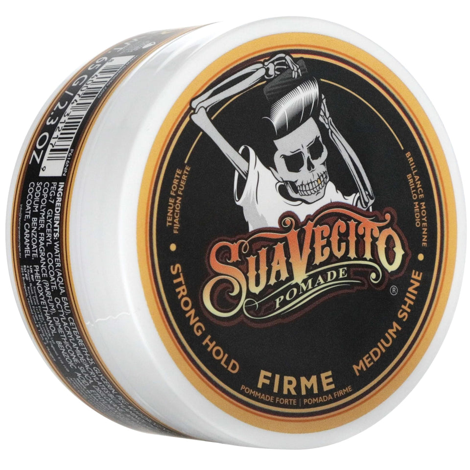 suavecito front jar showing brand and compact 2.3 oz size for easy storage and travel