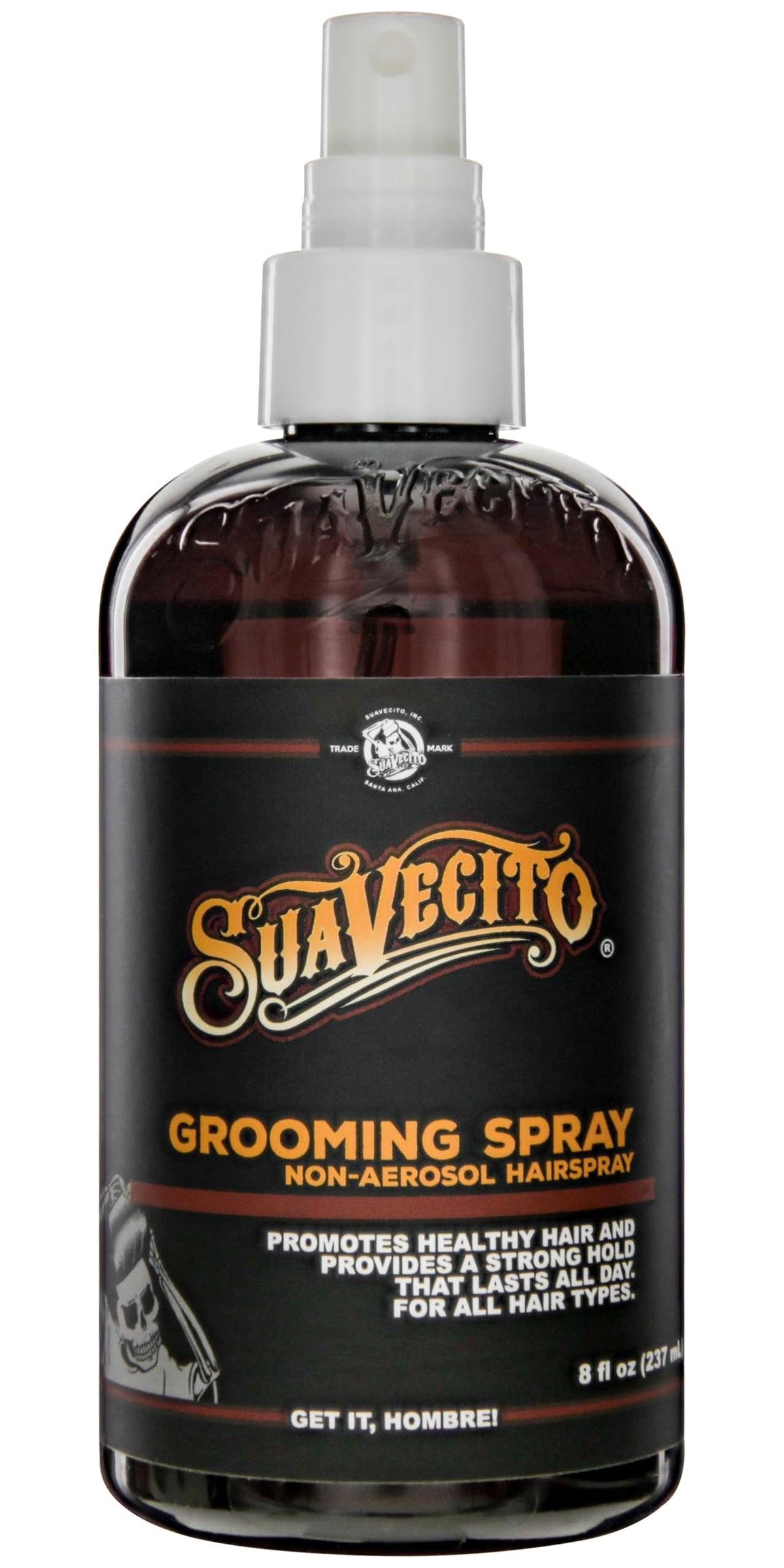 Suavecito front packaging showing bottle and branding benefits