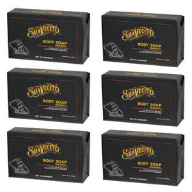 Suavecito front packaging showing six bars and Original scent benefit