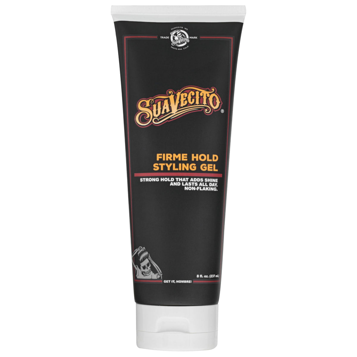 Suavecito front packaging showing strong-hold gel and size benefit