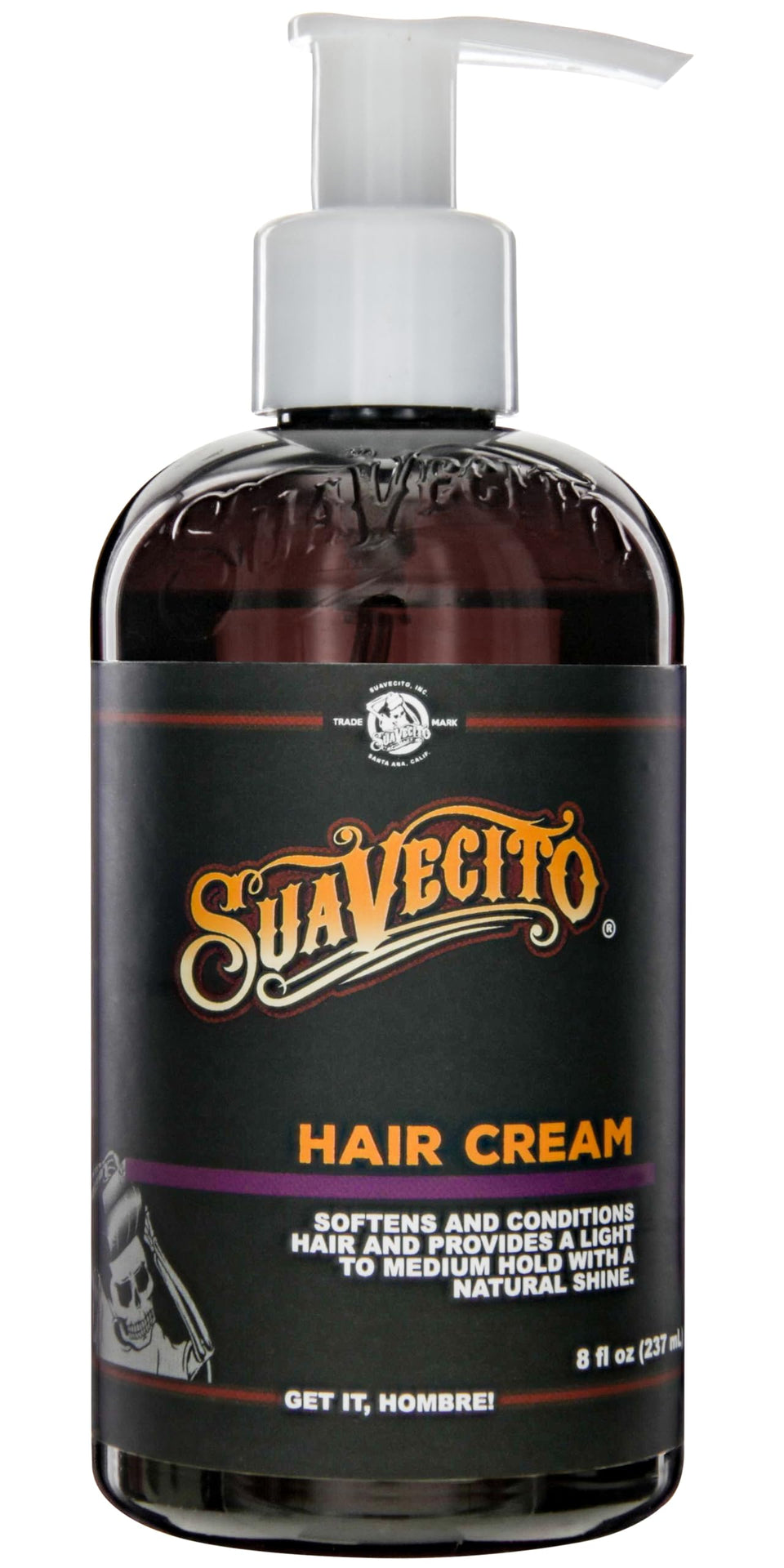 Suavecito front pump bottle showing packaging and easy dosing benefit