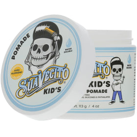 Close-up of Suavecito ingredient label highlighting hypoallergenic, clean formulation