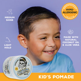 Child with styled hair using Suavecito pomade showing natural look and comfortable hold