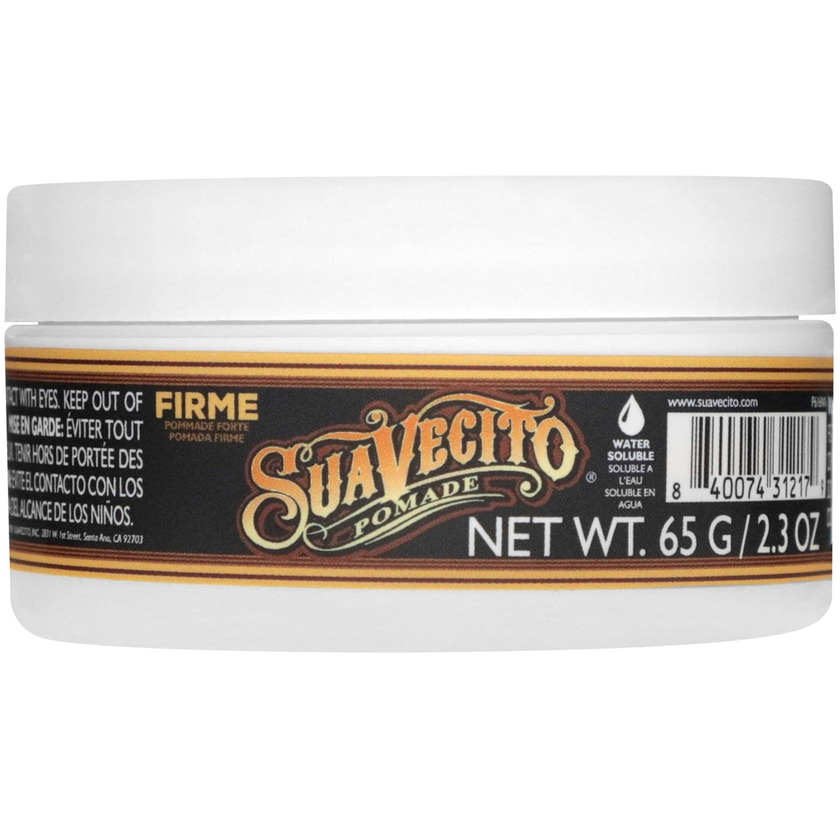 suavecito on bathroom vanity lifestyle shot showing easy washout and everyday convenience