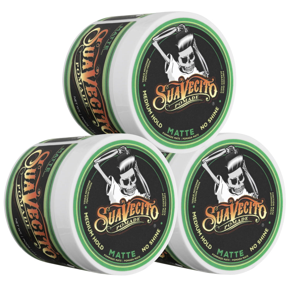 Suavecito matte pomade front packaging shows brand and matte advantage