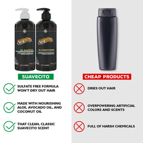Suavecito OG conditioner pouring into hand shows slip and detangling benefit