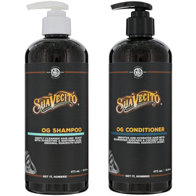 Suavecito OG front view of pump bottles showing branding and ease of use