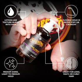 Suavecito pump dispensing cream into palm for quick application benefit