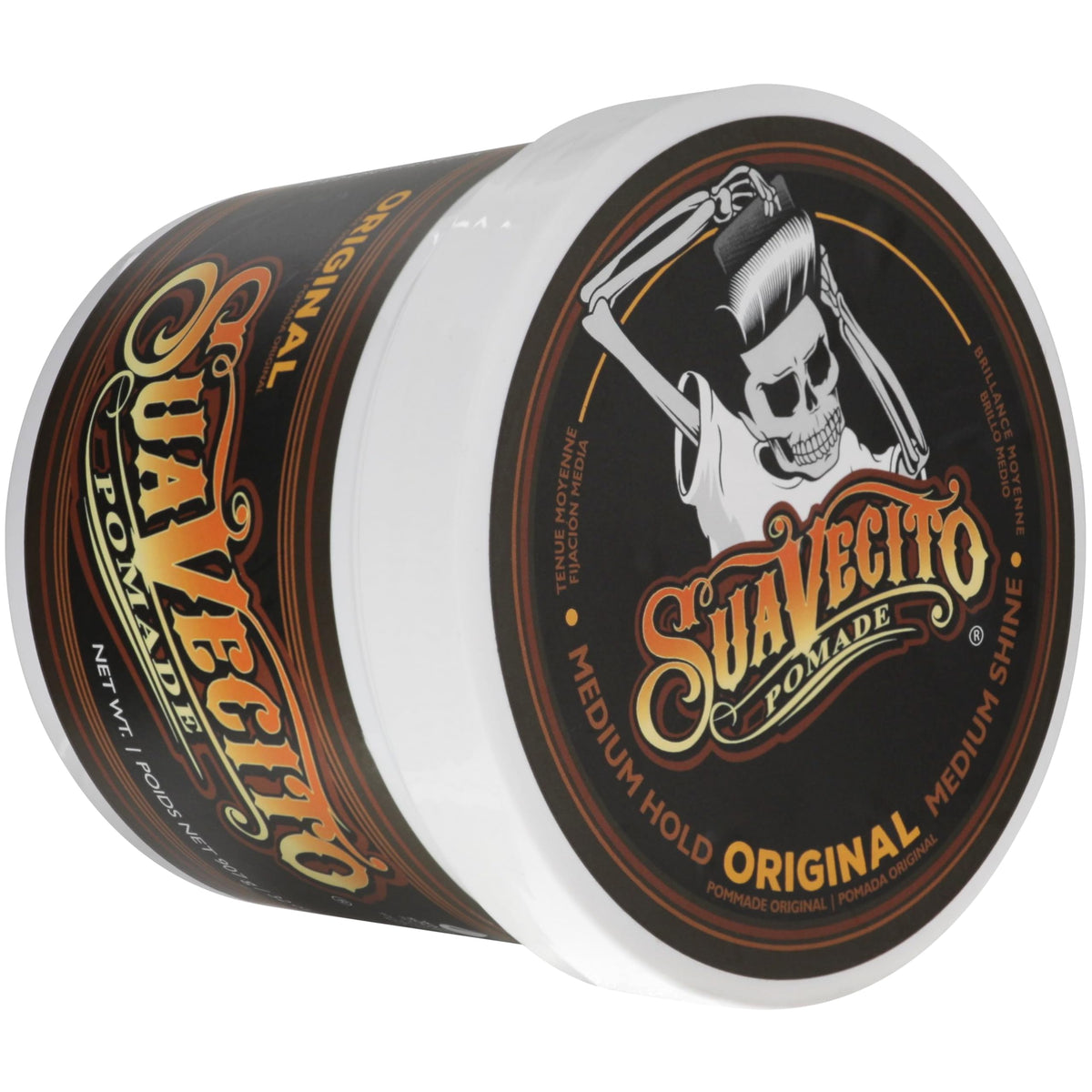 Suavecito tub next to hand for size comparison and cost‑effective benefit
