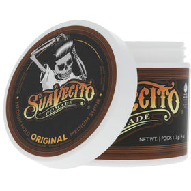 4 oz jar beside ruler displaying Suavecito size and travel-friendly benefit