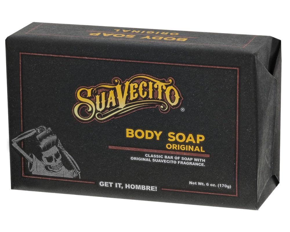Suavecito soap bar close-up texture revealing moisturizing formula benefit