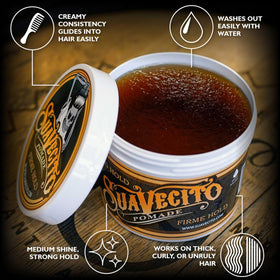 Suavecito open tub showing creamy wax-like texture for easy application