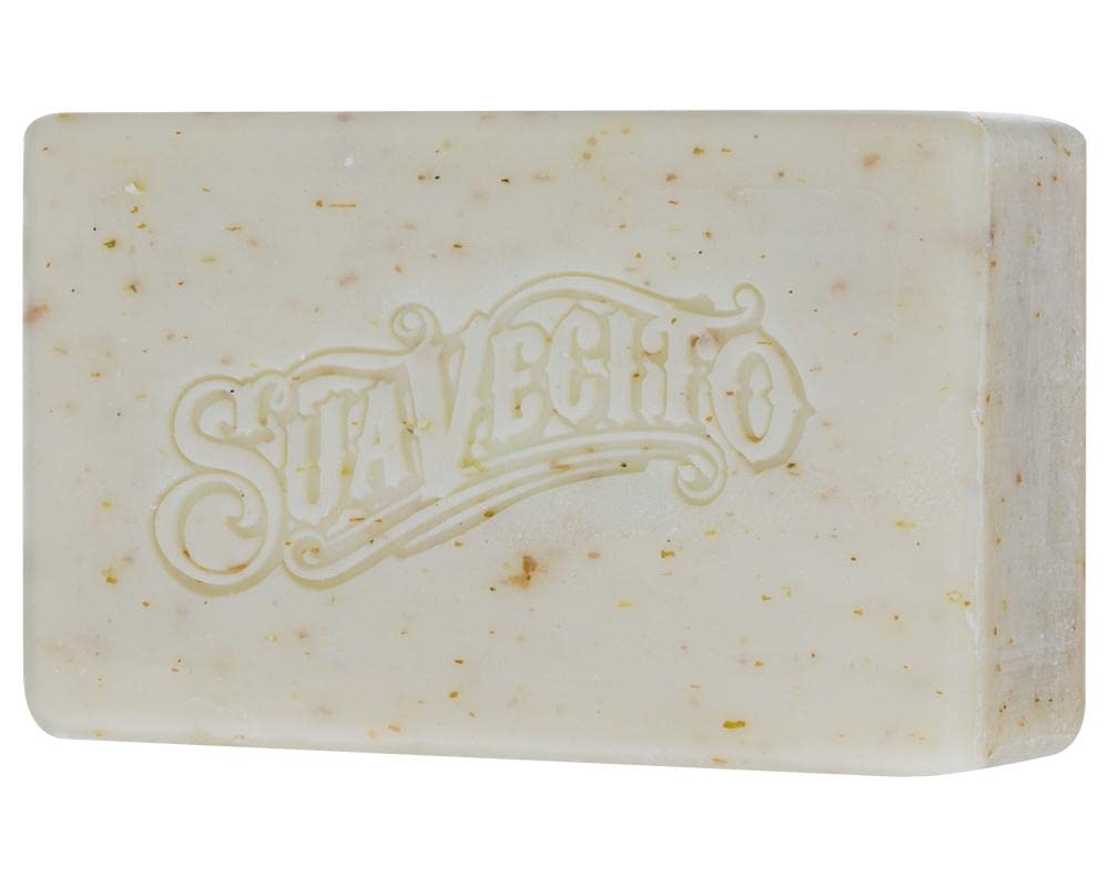 Suavecito bar in hand for scale showing 6 oz size and easy grip