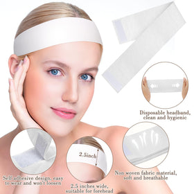 Sublaga headband in use during facial demonstrating hair protection benefit