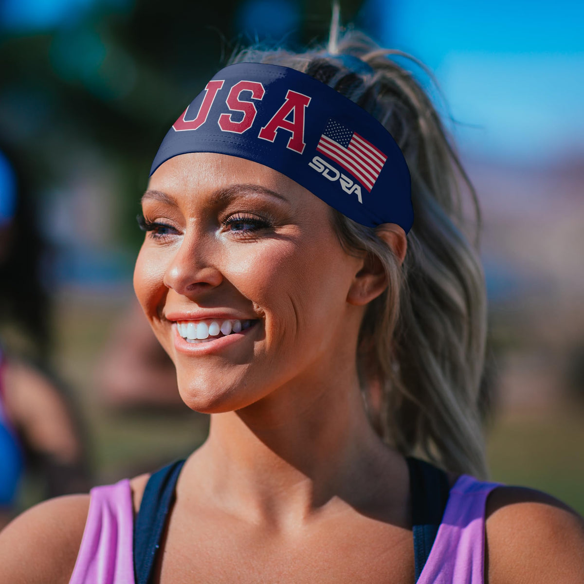 Suddora fan stadium lifestyle showing patriotic style and comfortable wear