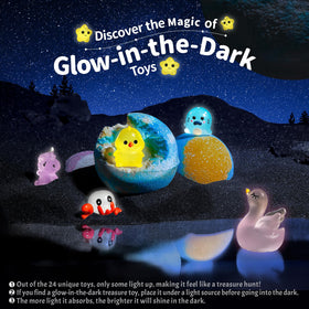 SudsyRoar glow-in-the-dark toy revealed from bath bomb providing nighttime bath excitement