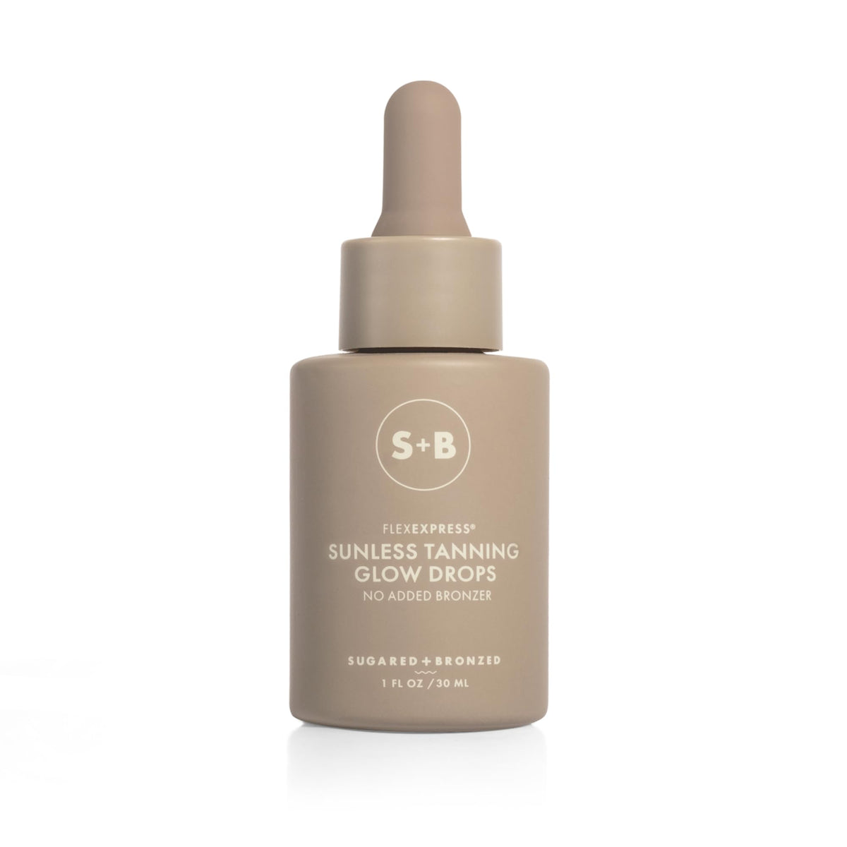 SUGARED + BRONZED front packaging showing bottle and label, highlights portability