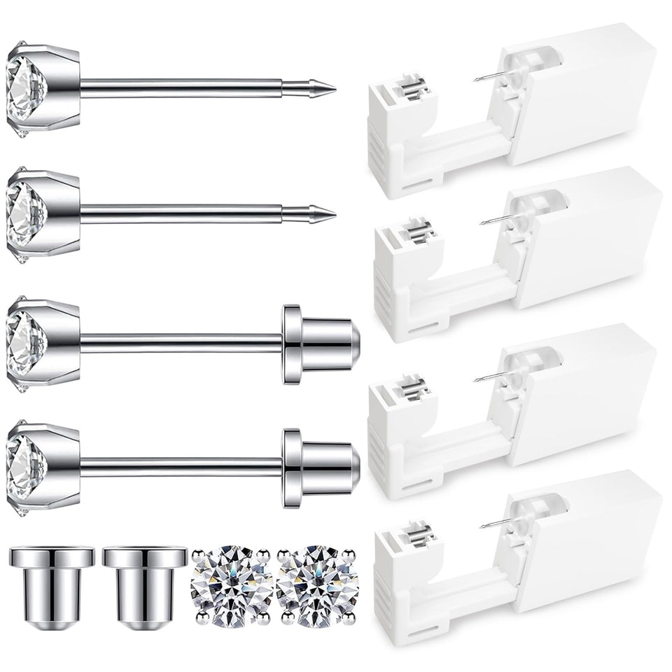SugarTang front packaging showing four individually sealed piercing kits and branding benefit hygienic convenience