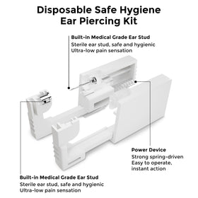 SugarTang side profile of the disposable piercing gun, ergonomic single-use benefit
