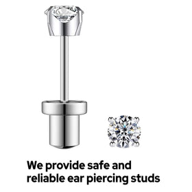SugarTang lifestyle photo of healed stud earring and simple aftercare supplies showing comfortable wearability