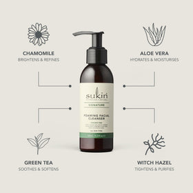 Sukin bottle held in hand to show 4.23 oz scale and travel-friendly size