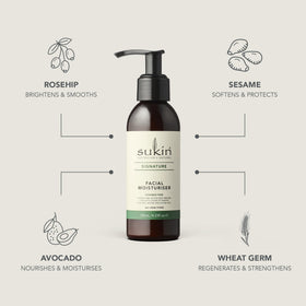 Sukin product with rosehip and aloe ingredients for nourishment