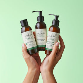 Sukin label close-up showing ingredient transparency and clean formulation benefit