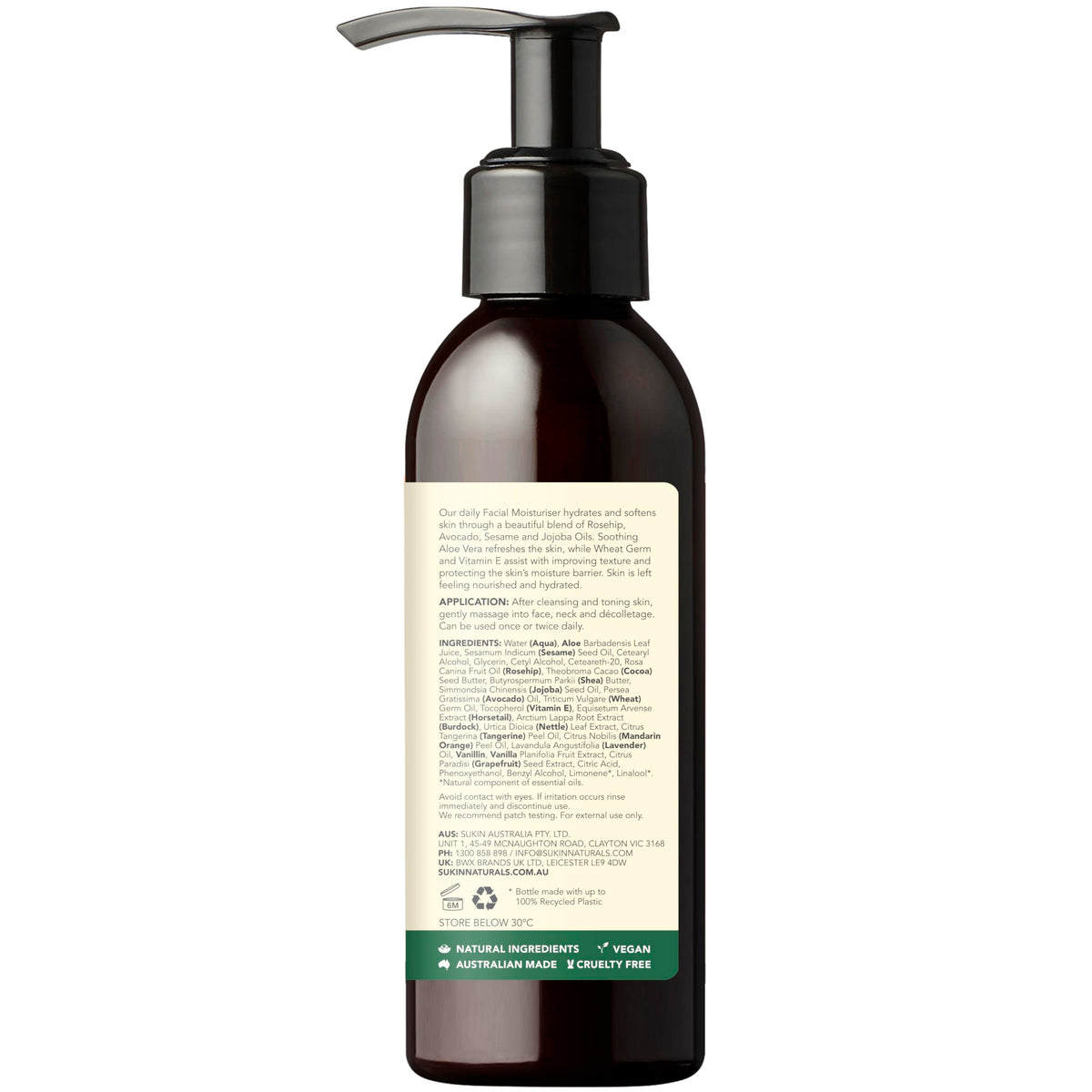 Sukin lotion being dispensed into hand for easy application