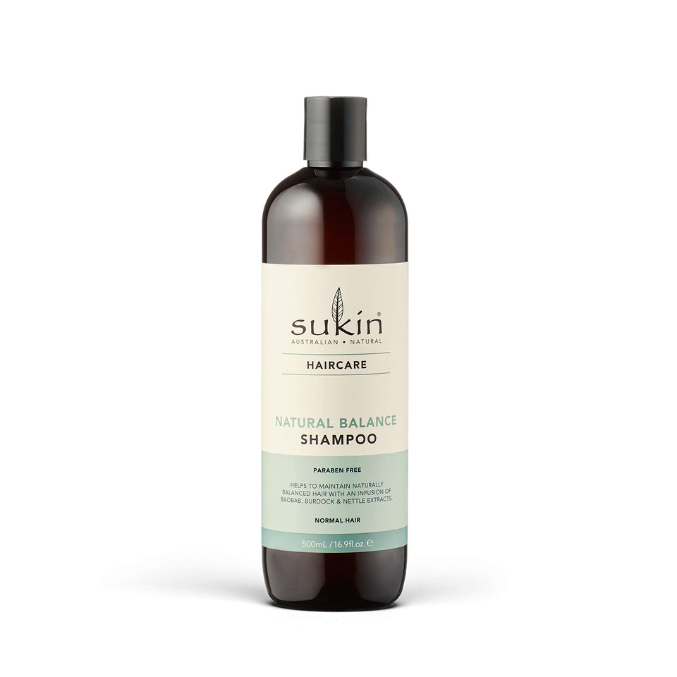 Sukin shampoo front bottle showing label and size, highlighting clean ingredients