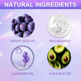 SULADEC ingredient label highlighting grape seed oil and shea butter benefits
