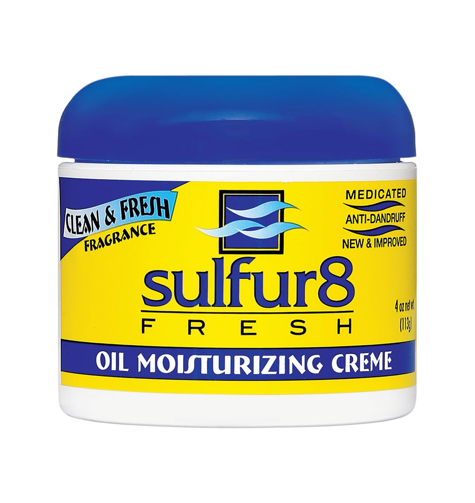 SULFUR8 jar front view showing label and 4 oz size, highlights easy application
