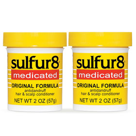 SULFUR8 front packaging showing product and benefits for dandruff control